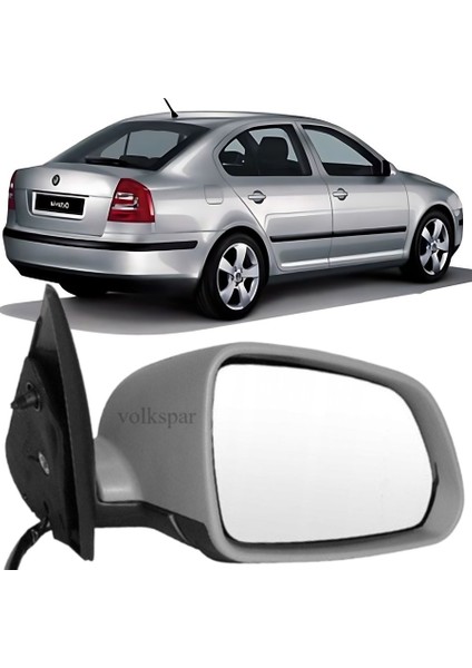 Octavia 2005-2008 Model Arası Uyumlu Sağ Yolcu Tarafı Dış Ayna Komple Astarlı Elektrikli 6 Fişli