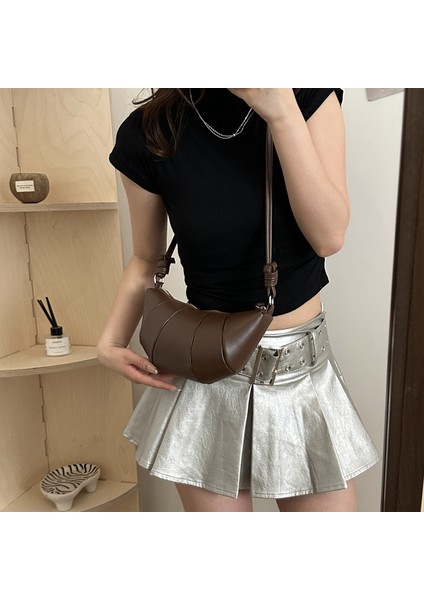 Kadın Omuz Çantası Moda Kruvasan Çanta Basit Moda Tasarım Omuz Çantası Çapraz Çanta (Yurt Dışından)