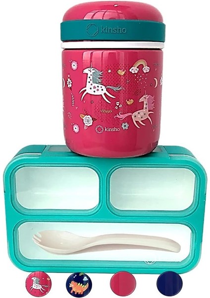 Yalıtımlı Bardak Yalıtımlı Paslanmaz Çelik Geniş Ağızlı Çorba Erkek Kız Okul Sızdırmaz Termal Vakum Mühürlü Konteyner 300 ml Mavi Set ile Çocuk Öğle Yemeği Kutusu (Yurt Dışından)