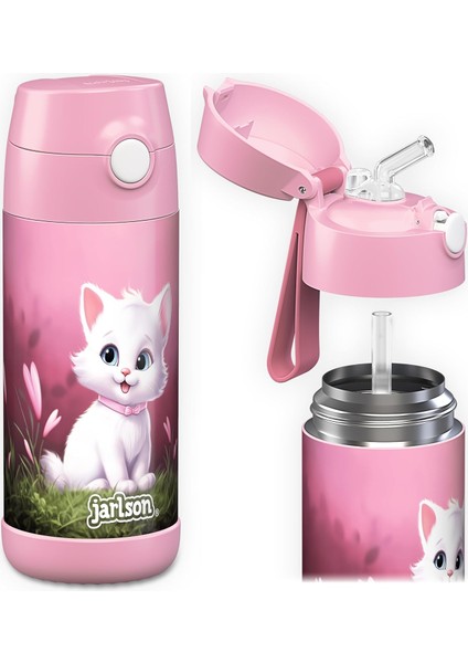 ， Çocuk Paslanmaz Çelik Hasır Su Şişesi 350ML – Bpa Free – Sızdırmaz – Okul ve Kreşler Için Yalıtımlı Su Şişesi (Yurt Dışından)