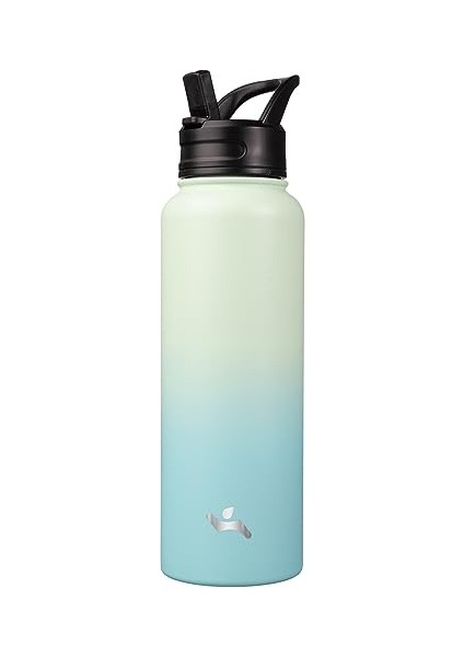 Yalıtımlı Su Şişesi 18 Oz Paslanmaz Çelik Su Şişesi 3 Kapaklı Spor Şişe Mermer Okyanus (Yurt Dışından)