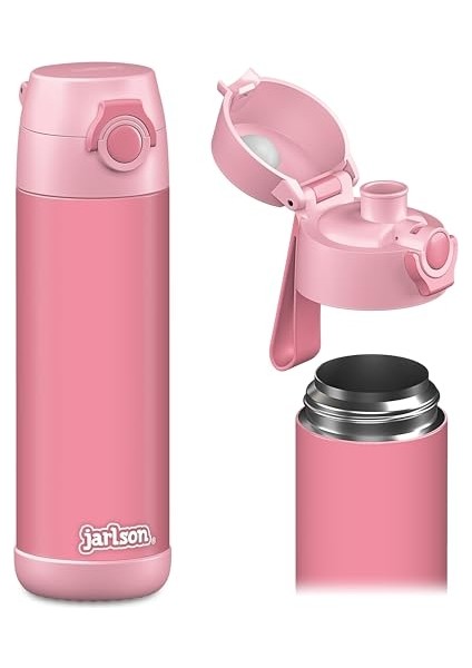 Çocuk Su Şişesi Yalıtımlı Paslanmaz Çelik Su Şişesi Bpa Içermez Sızdırmaz Okullar ve Anaokulları Için Bardak Kapaklı Çocuk Şişesi (350ML) (Yurt Dışından)
