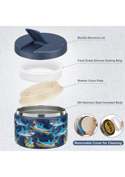 12 Oz Çocuklar Çorba Yalıtımlı Vakumlu Gıda Kavanoz Yapış Kapaklı Paslanmaz Çelik Geniş Ağızlı Sızdırmaz Öğle Yemeği Kabı Okul Gezileri Için 1 Paket (Yurt Dışından)