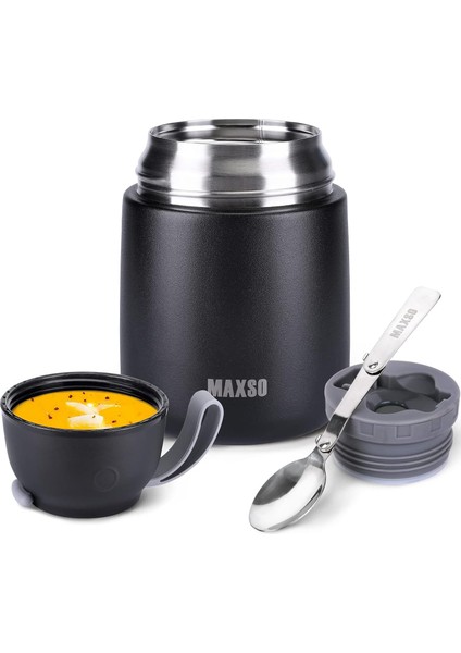 Yetişkinler ve Çocuklar Için Sıcak ve Soğuk Yiyeceklere Uygun, 17 Oz Vakum Yalıtımlı Çelik Kaşıklı Öğle Yemeği Kutusu Öğle Yemeği Kutusu Sızdırmaz Yalıtımlı Gıda Kavanozu (Yurt Dışından)