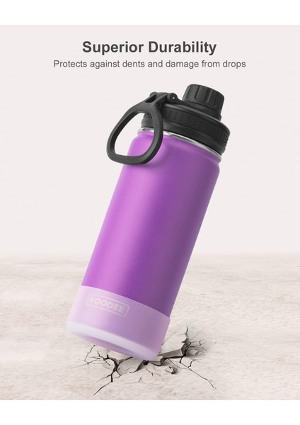 Çocuk Su Şişesi - 16 Oz Paslanmaz Çelik Çift Duvar Vakum Yalıtımlı Su Şişesi Yeniden Kullanılabilir Geniş Ağızlı Spor Şişesi, Sızdırmaz Borulu Kapaklı Bpa Içermez (Yurt Dışından)