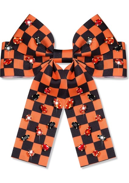 Halloween Bow Hair Accessories Hairpin Candy Corn Pumpkin Ghost Hair Bow Large Orange Black Hairband Hairpin Halloween Costume Costume Gift (Yurt Dışından)