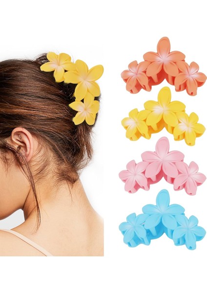 Women's Large Matte Claw Hair Clips - 4.5 Inch Non-Slip Strong Fixing Clips For Thick Hair, Hair Accessories (Yurt Dışından)