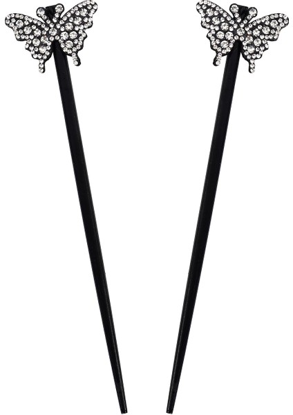 Set Of Chopsticks, Hair Stick And Gem Butterfly (Yurt Dışından)