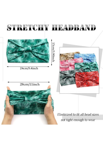 Pack Wide Headbands Women's Bohemian Twist Headbands Elastic Non-Slip Thick Hairbands Sports Yoga Turban Hair Accessories (Yurt Dışından) modelleri