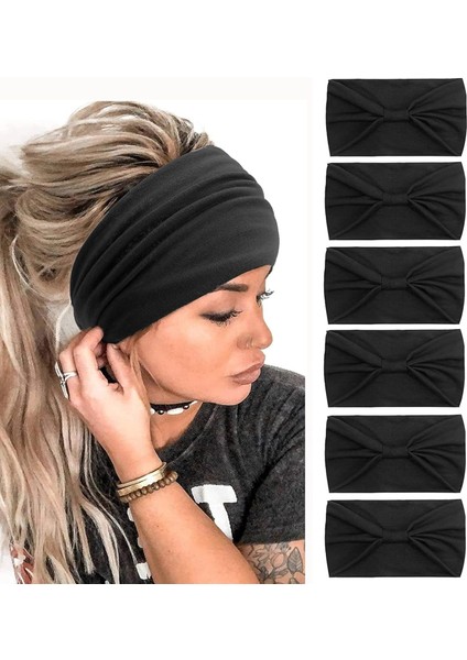 Women's Headband Bohemian Wide Headband Knotted Turban Hair Accessories (Yurt Dışından)