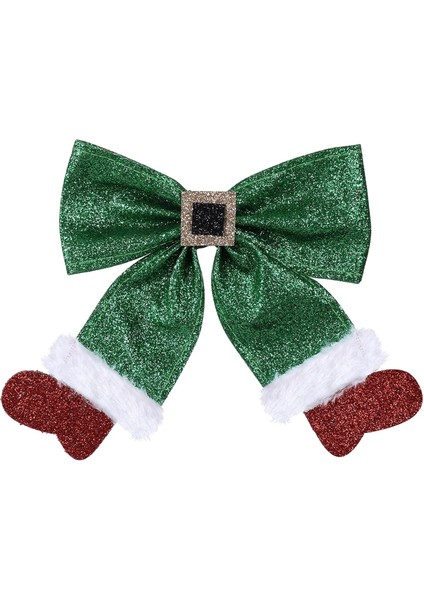 Christmas Red Bow Hairpin Christmas Stocking Bow Hairpin Children Girls Women Holiday Hair Accessories Christmas Party (Yurt Dışından)