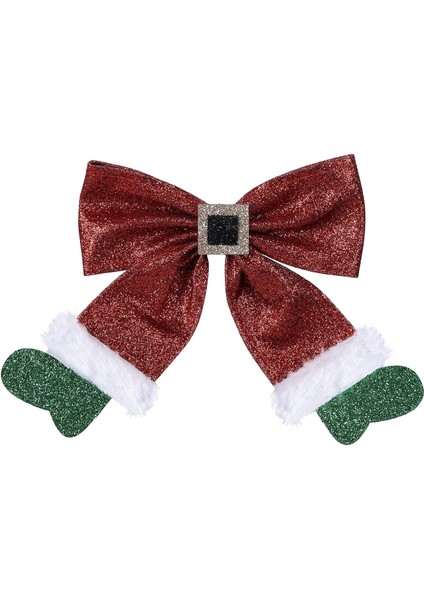 Christmas Red Bow Hairpin Christmas Stocking Bow Hairpin Children Girls Women Holiday Hair Accessories Christmas Party (Yurt Dışından)