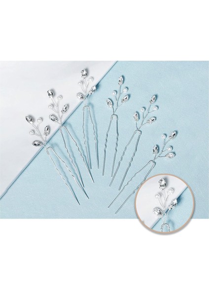 Women's Hair Accessories Wedding Hairpin Set Girls Silver Flower Hairpin Bridal Headdress Suitable For Brides, Bridesmaids, Parties (Yurt Dışından) fırsatları
