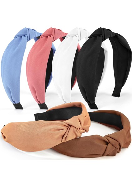 Women Girls Headbands 6 Pieces Fashion Top Knotted Headbands - Womens Knotted Headbands Wide Band Hairband Hair Accessories (Yurt Dışından) fiyatları