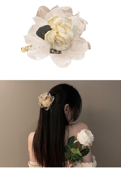 French Rose Flower Hairpin Hair Accessories Women's Spring Party Hairpin (Yurt Dışından) fiyatları