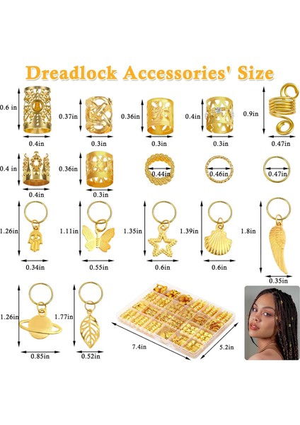 280PCS Women Hair Accessories Braid Hair Ties Loc Jewelry For Long Braids Adjustable Gold Hair Tie Ring Hair Accessories For Braids Decoration Long Hair Locks Accessories (Yurt Dışından) fırsatları