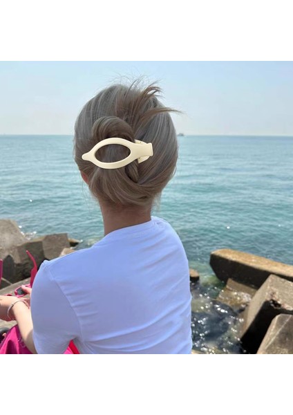 Women's Flat Hairpins Thick And Thin Hair French Concord Crocodile Hairpins Large Hairpins 4 Pieces Matte Duck Down Hairpins (Yurt Dışından) modelleri