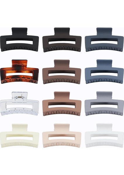 3.5 Inch Medium Hair Clips 12 Pieces Square Claw Clips For Thick And Thin Hair Rectangular Hair Clips Jaw Clips Bulk Hair Accessories For Women And Girls (Yurt Dışından) modelleri