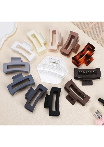 3.5 Inch Medium Hair Clips 12 Pieces Square Claw Clips For Thick And Thin Hair Rectangular Hair Clips Jaw Clips Bulk Hair Accessories For Women And Girls (Yurt Dışından) fırsatları