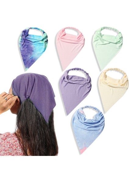Pack Women's Headband Elastic Hair Scarf Large Triangle Headband Turban With Clip Non-Slip Solid Color Hairband Hair Accessories Suitable For Teenage Girls (Yurt Dışından)