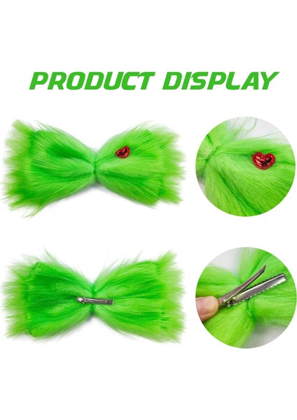 Large Furry Bow Christmas Hairpin Girls Women Halloween Hairpin Halloween Role Playing Costume Accessories Props (Yurt Dışından)