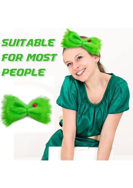 Large Furry Bow Christmas Hairpin Girls Women Halloween Hairpin Halloween Role Playing Costume Accessories Props (Yurt Dışından)