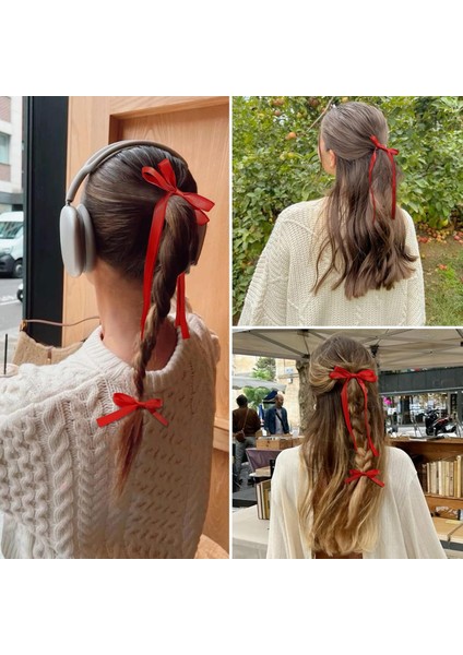 20PCS Women Girls Red Bow Ribbon Bow Hair Clips Ribbon Clips Solid Metal Bow Hair Clips With 8 Styles Cute Accessories (Yurt Dışından) fırsatları