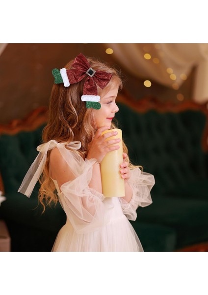 Christmas Red Bow Hairpin Christmas Stocking Bow Hairpin Children Girls Women Holiday Hair Accessories Christmas Party (Yurt Dışından) modelleri