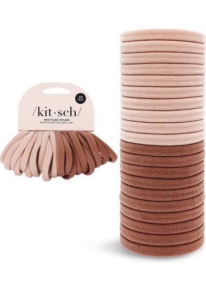 Elastic Hairbands For Women Thick Hairbands Damage-Free Soft Rubber Bands Women Hairbands And Ponytail Hairbands Small Hairbands For Thick Hair (20PCS Blush) (Yurt Dışından)