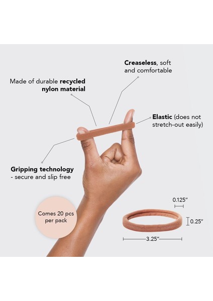 Elastic Hairbands For Women Thick Hairbands Damage-Free Soft Rubber Bands Women Hairbands And Ponytail Hairbands Small Hairbands For Thick Hair (20PCS Blush) (Yurt Dışından) fiyatları
