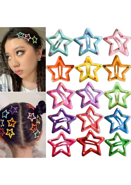 20PCS 1.25 Inch (Star Hair Accessories - Non-Slip Metal Snap Hair Clips And Hair Clips For Girls And Women (Yurt Dışından)