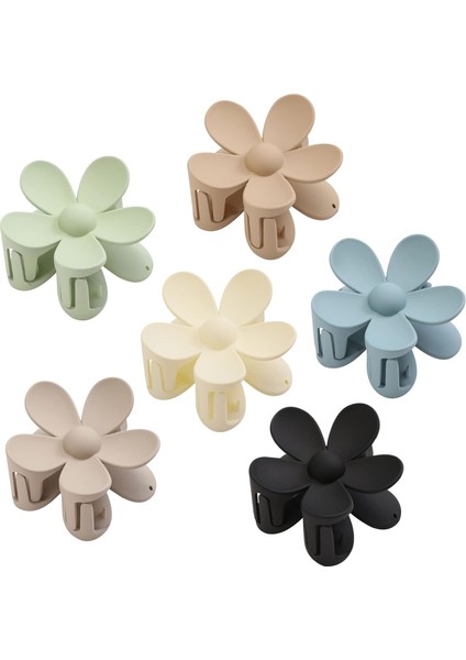 Matte Flower Hair Clips Big Claw Clips For Women's Thick Hair Big Cute Hair Clips Non-Slip Strong Fixation For Women's Thin Hair Ladies Girls Hair Accessories 6 Colors (Yurt Dışından) fiyatları