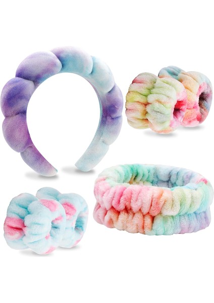 Pack Of Multicolor Sponge Bow Hairbands For Makeup, Skin Care And Face Washing - Wristband Set Women's Hair Accessories (Yurt Dışından) fiyatları