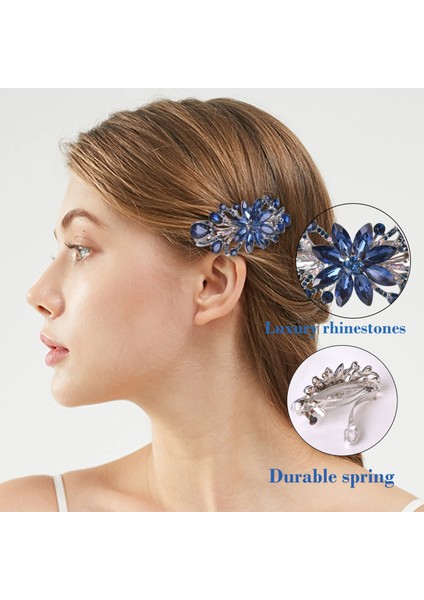 The Flower Luxury Design Hairpin Is Also A Perfect Mother's Day Gift For Mom (Dark Blue) (Yurt Dışından) fırsatları