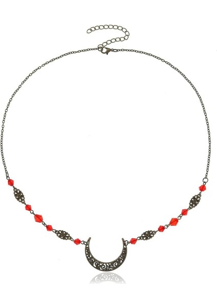 Bohemian Crescent Head Chain Vintage Black, Headband Chain Water, Headdress Witch Forehead Chain (Yurt Dışından)