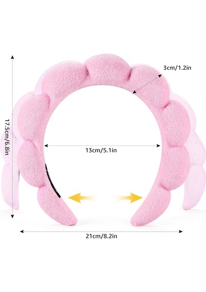 Spa Headbands For Face Washing Or Facial 2 Piece Set Skin Care Headband Fluffy Makeup Headband For Face Washing, Facial Mask, Skin Care (Yurt Dışından) modelleri