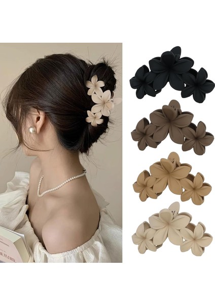 Flower Hair Accessories: 4pcs Matte Feather Hair Clips Women And Girls Strong Fixing Clips (Yurt Dışından)