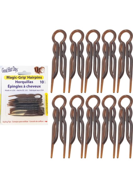 Plastic U-Shaped Magic Grip Hair Clips Strong And Durable Suitable For Fine, Thick And Long Hair Hair Styling Accessories 10-Piece Set (Tortoise Shell) (Yurt Dışından) fiyatları