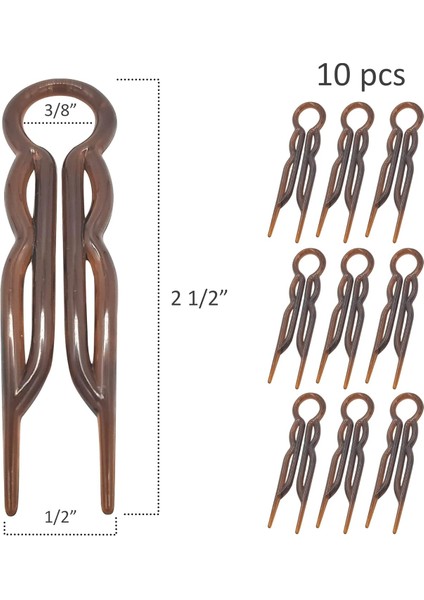 Plastic U-Shaped Magic Grip Hair Clips Strong And Durable Suitable For Fine, Thick And Long Hair Hair Styling Accessories 10-Piece Set (Tortoise Shell) (Yurt Dışından) modelleri