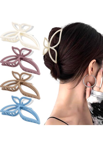Butterfly Claw Clip Metal Hair Clip 4.3 Inch Gold Hair Clip Women's Non-Slip Cute Hair Clip Fashion Hair Shark Accessories (Butterfly) (Yurt Dışından)