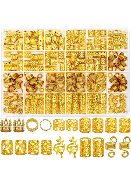 220 Pieces Gold Hair Accessories For Braids Loc Women Hair Accessories Metal Gold Braid Ring Cuff Clips For Long Hair Lock Accessories Braid Decoration (Yurt Dışından) fiyatları