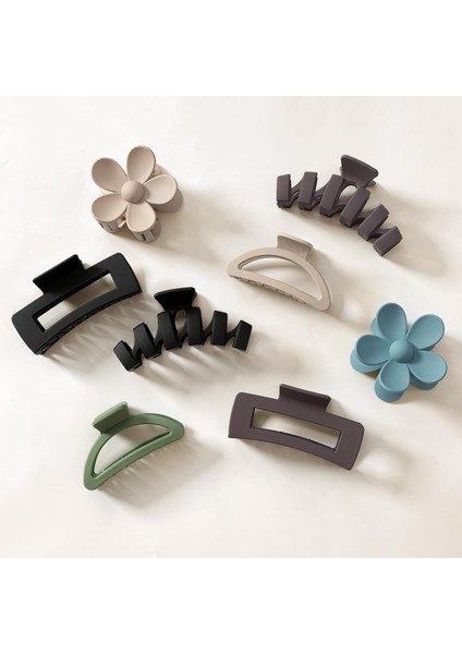 Pcs Women's Hairpins Thick Hair Flower Claw Clips Non-Slip Hair Accessories Multiple Styles Neutral Color Hairpins Very Suitable For Girls (Yurt Dışından)