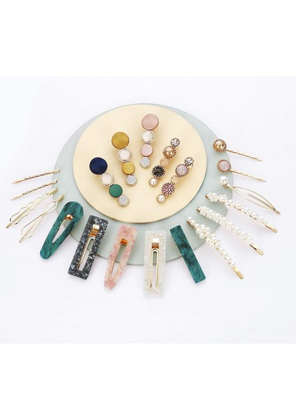 20PCS Macaron Acrylic Resin Fashion Hair Clips Set Cute Hair Clips Hairpins Accessories Hair Styling Tools Women (Yurt Dışından) fırsatları