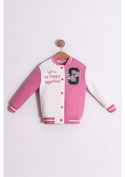 Sport Baskılı Kız Çocuk Kolej ceket - Pembe