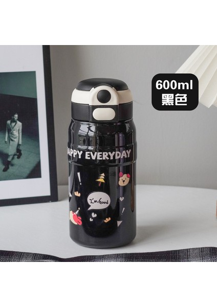 600ML Karikatür 316 Paslanmaz Çelik Çocuk Termos Bardak Açık Taşınabilir Pipetli Bardak Erkek ve Kız Çocukları Için Okula Gitmek Için Özel Spor Su Isıtıcısı (Yurt Dışından)