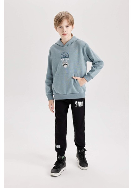 Erkek Çocuk NBA New York Knicks Kapüşonlu Sırt Baskılı Sweatshirt D3142A824AU fiyatları