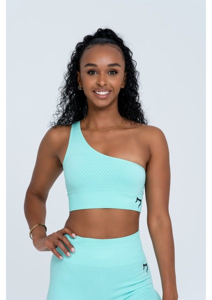 Dikişsiz Spor Sütyeni | Su Yeşili | Seamles Bras | Tek Omuz |