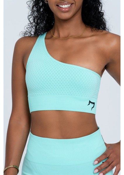 Dikişsiz Spor Sütyeni | Su Yeşili | Seamles Bras | Tek Omuz | fiyatları