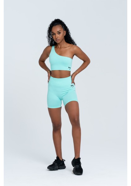 Dikişsiz Spor Sütyeni | Su Yeşili | Seamles Bras | Tek Omuz | fırsatları