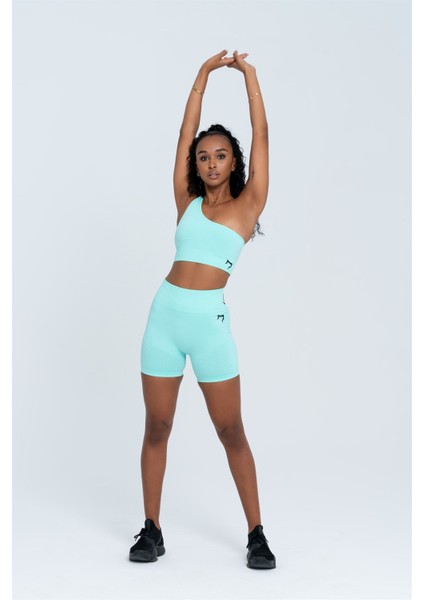 Dikişsiz Spor Sütyeni | Su Yeşili | Seamles Bras | Tek Omuz | indirimleri